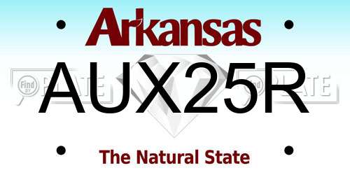 AUX25R Arkansas License Plate