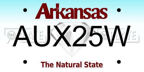 AUX25W Arkansas License Plate