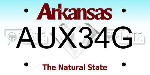AUX34G Arkansas License Plate