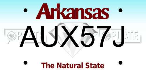AUX57J Arkansas License Plate