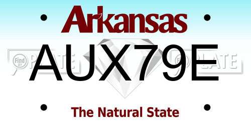 AUX79E Arkansas License Plate