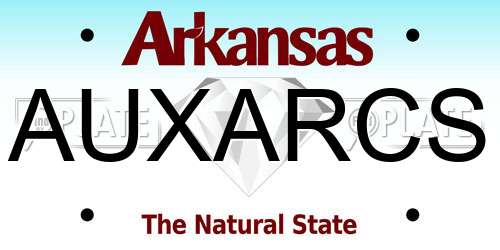 AUXARCS Arkansas License Plate