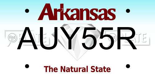 AUY55R Arkansas License Plate