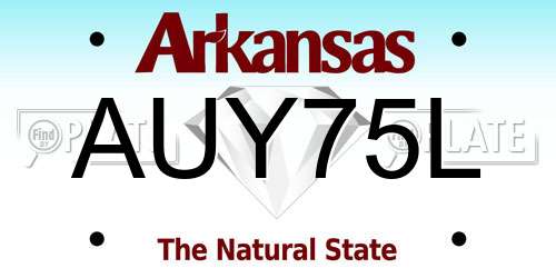 AUY75L Arkansas License Plate