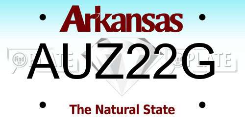 AUZ22G Arkansas License Plate