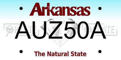AUZ50A Arkansas License Plate