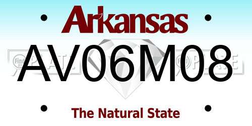 AV06M08 Arkansas License Plate