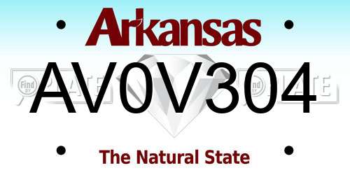 AV0V304 Arkansas License Plate