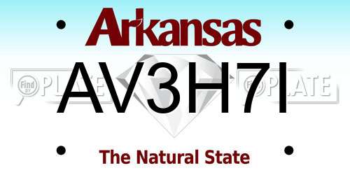 AV3H7I Arkansas License Plate