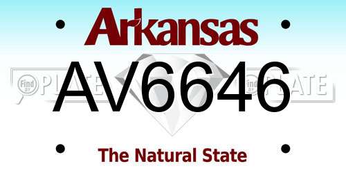 AV6646 Arkansas License Plate