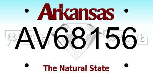 AV68156 Arkansas License Plate