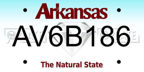 AV6B186 Arkansas License Plate