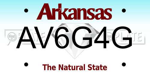 AV6G4G Arkansas License Plate