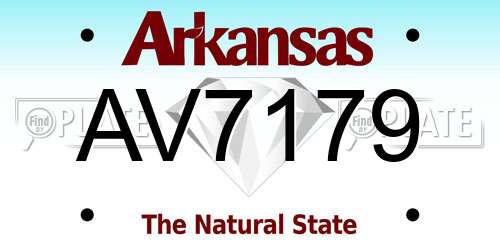AV7179 Arkansas License Plate
