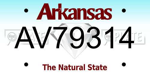 AV79314 Arkansas License Plate