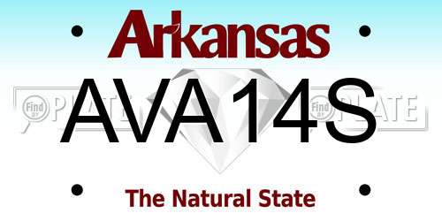 AVA14S Arkansas License Plate
