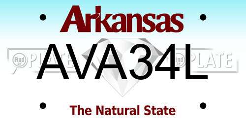 AVA34L Arkansas License Plate