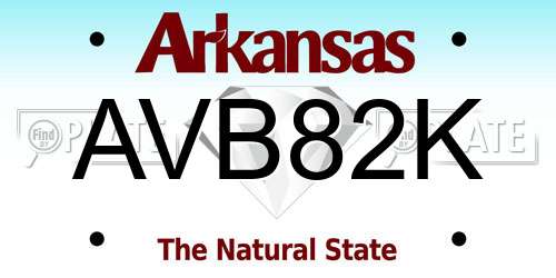 AVB82K Arkansas License Plate