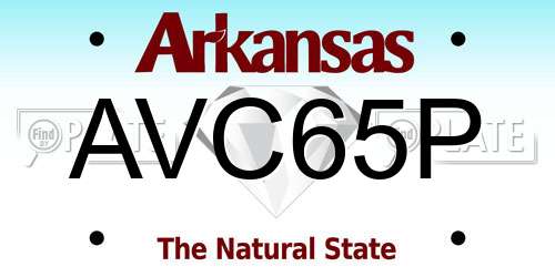 AVC65P Arkansas License Plate