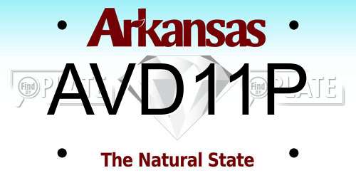AVD11P Arkansas License Plate
