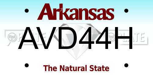 AVD44H Arkansas License Plate