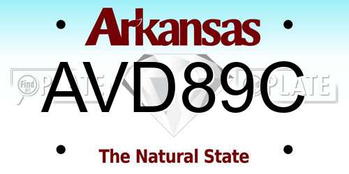 AVD89C Arkansas License Plate