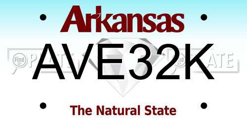 AVE32K Arkansas License Plate