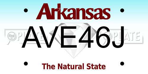 AVE46J Arkansas License Plate