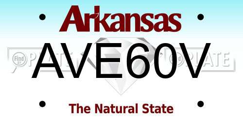 AVE60V Arkansas License Plate