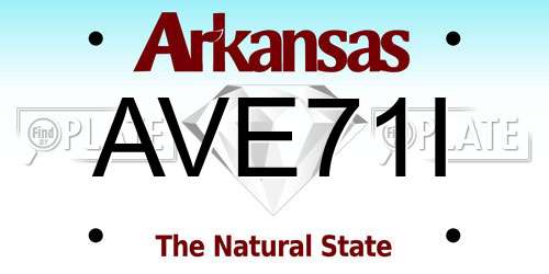 AVE71I Arkansas License Plate