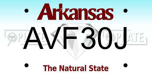 AVF30J Arkansas License Plate