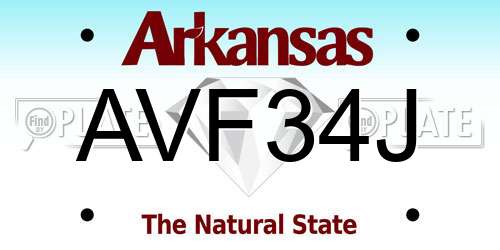 AVF34J Arkansas License Plate