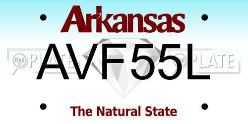 AVF55L Arkansas License Plate