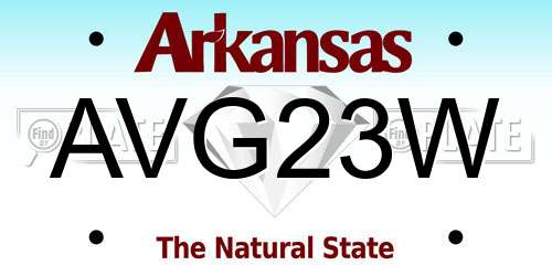 AVG23W Arkansas License Plate
