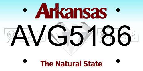 AVG5186 Arkansas License Plate