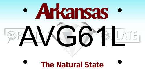 AVG61L Arkansas License Plate