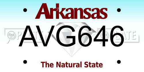 AVG646 Arkansas License Plate