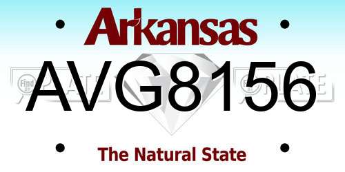 AVG8156 Arkansas License Plate