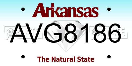 AVG8186 Arkansas License Plate