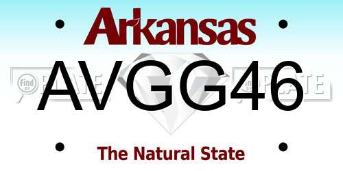 AVGG46 Arkansas License Plate