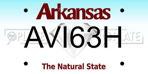 AVI63H Arkansas License Plate