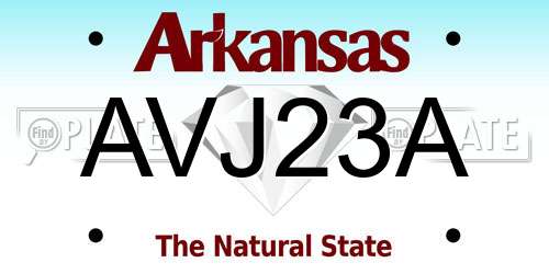 AVJ23A Arkansas License Plate