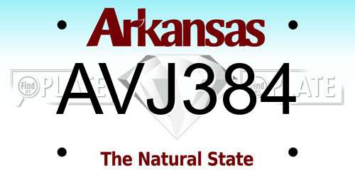 AVJ384 Arkansas License Plate