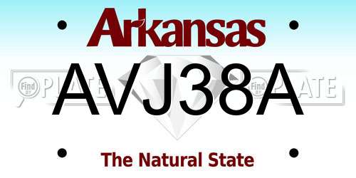 AVJ38A Arkansas License Plate
