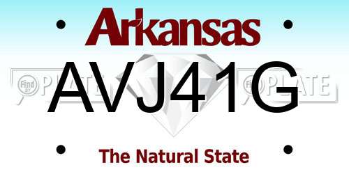 AVJ41G Arkansas License Plate