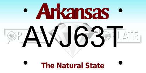 AVJ63T Arkansas License Plate