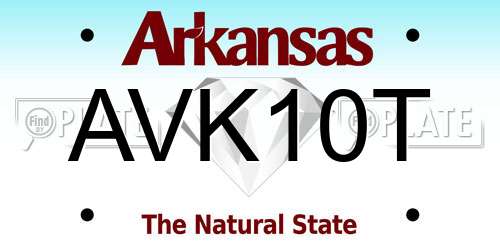 AVK10T Arkansas License Plate