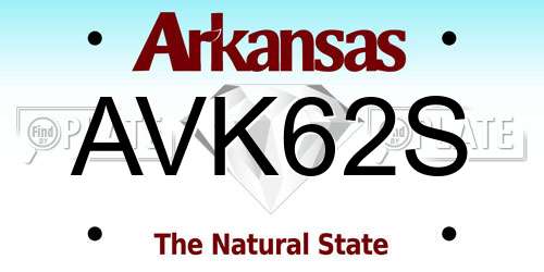 AVK62S Arkansas License Plate