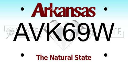 AVK69W Arkansas License Plate