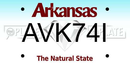 AVK74I Arkansas License Plate